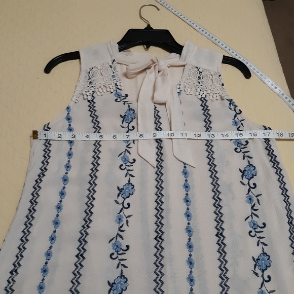 Knox Rose floral embroidered tank sz XS blue - Picture 5 of 8